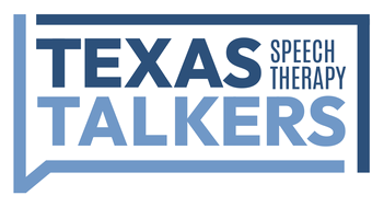 Texas Talkers Speech Therapy logo in blue wordmark.